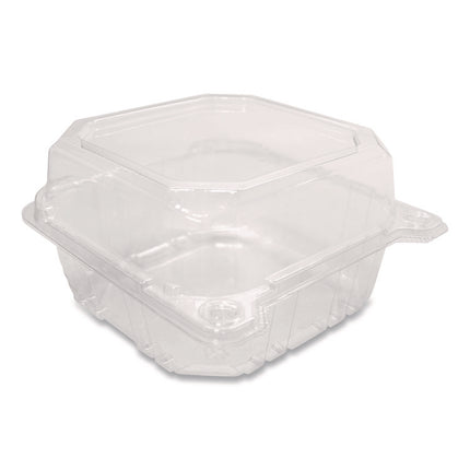 PET Plastic Hinged Container, 6 x 6 x 3.3, Clear, Plastic, 500/Carton
