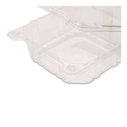 PET Plastic Hinged Container, 6 x 6 x 3.3, Clear, Plastic, 500/Carton