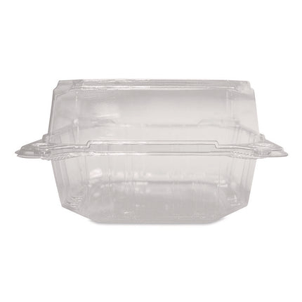 PET Plastic Hinged Container, 6 x 6 x 3.3, Clear, Plastic, 500/Carton