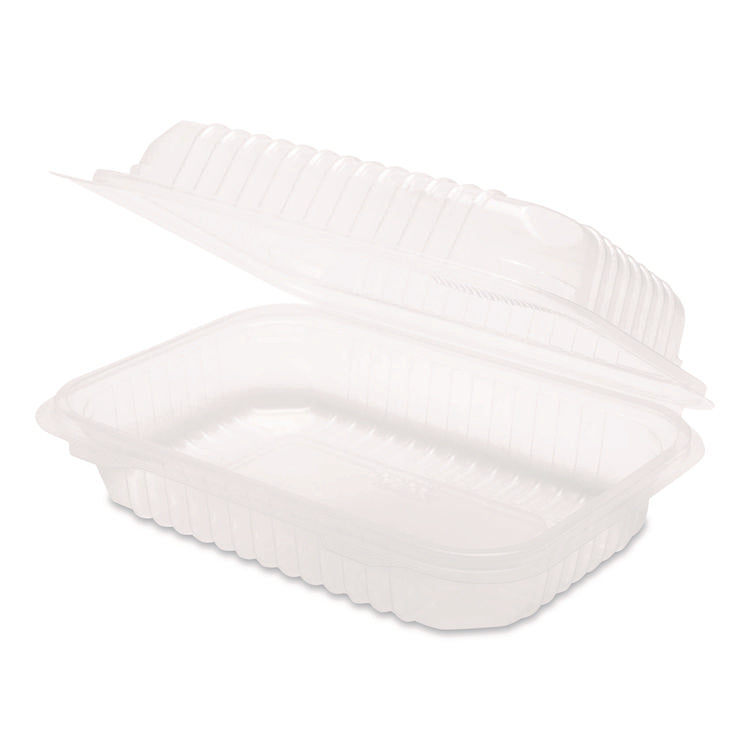 Polypropylene Plastic Hinged Container, 6 x 9 x 2.97, Clear, Plastic, 125/Pack, 2 Packs/Carton