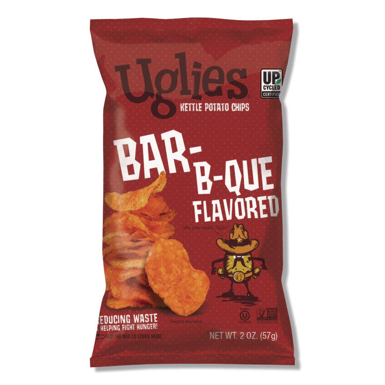 Kettle Potato Chips, Bar-B-Que, 2 oz Bags, 24/Carton