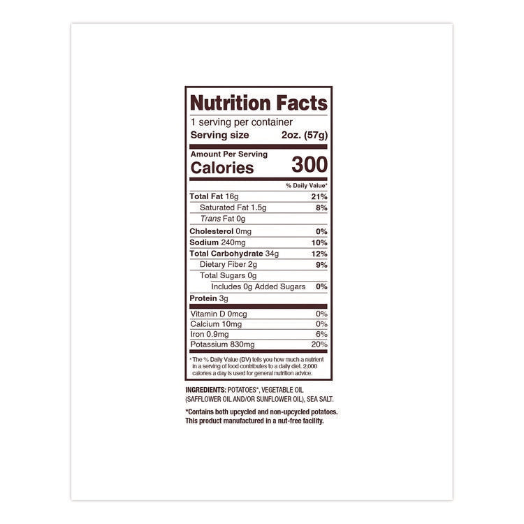 Kettle Potato Chips, Sea Salt, 2 oz Bags, 24/Carton