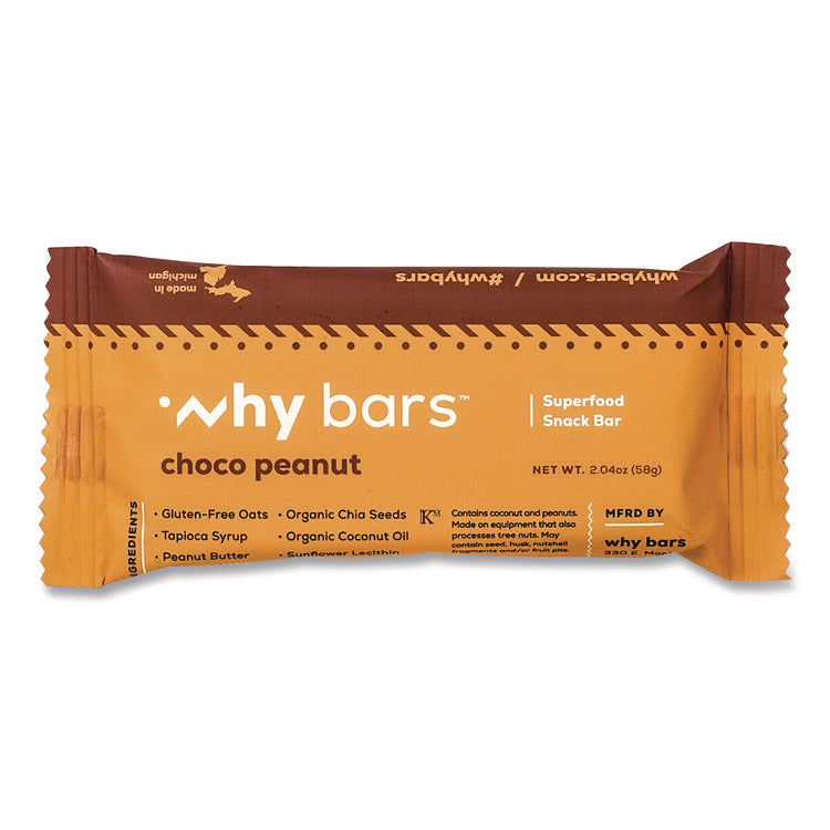 Superfood Snack Bar, Choco Peanut, 2.04 oz Bar, 12/Box