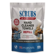 Hand Cleaner Towels, SCRUBS in-a-Bucket Refill, 1-Ply, 10 x 12, Citrus, Blue/White, 72/Pack, 6 Packs/Carton