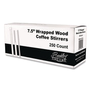 Wrapped Wood Stirrers, 7.5", 250/Box
