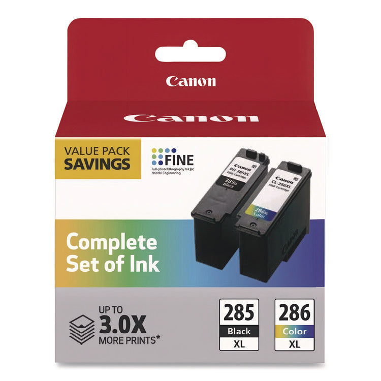 6196C004PK (CL-286XL, PG-285XL) High-Yield Ink, Black/Tri-Color, 2/Pack