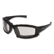 V50 Calico Safety Eyewear with Head Strap, KleenVision Anti-Fog Coating, Black Nylon Frame, Clear Polycarbonate Lens