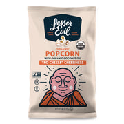 Snack Organic No Cheese Cheesiness Popcorn, Cheese, 0.88 oz Bag, 18/Carton