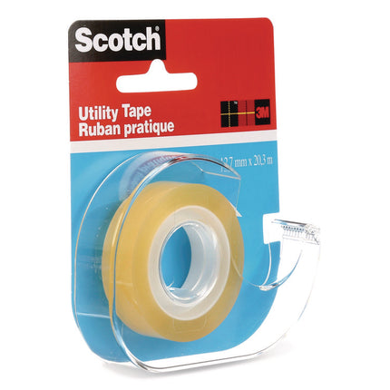 Utility Tape in Handheld Dispenser, 1" Core, 0.5" x 22.22 yds, Clear
