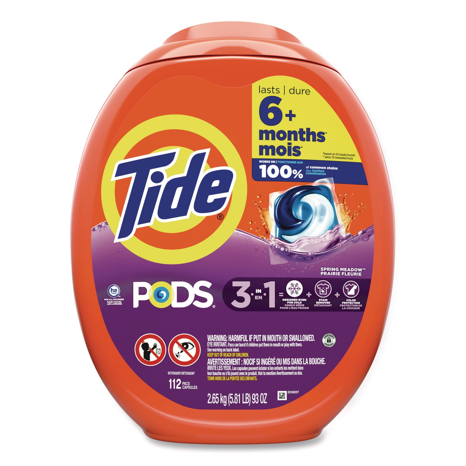 PODS Laundry Detergent, Spring Meadow, 112 Pods/Tub