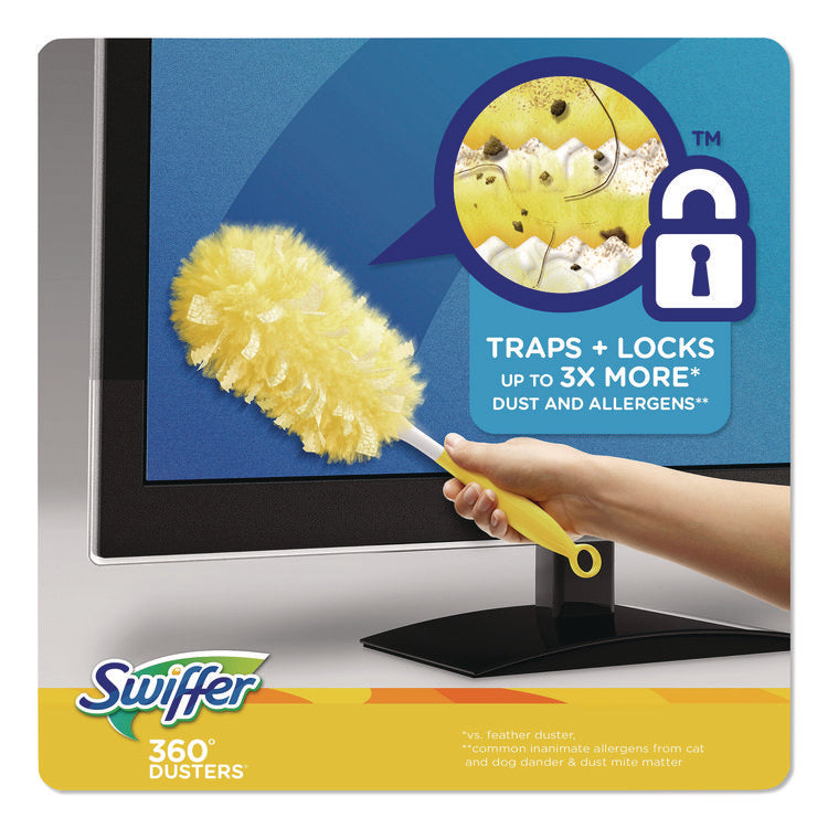 Heavy Duty Dusters Refill, Trap + Lock Fiber, Yellow, 11/Box