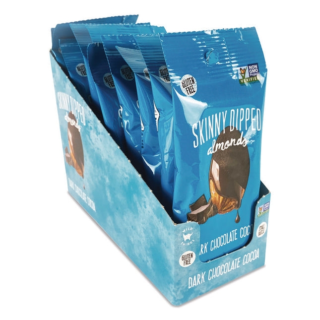 Dark Chocolate Covered Almonds, 1.2 oz Bags, 10/Box