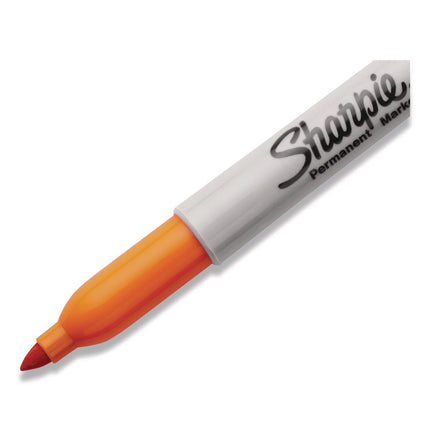 Neon Permanent Markers, Fine Bullet Tip, Neon Orange