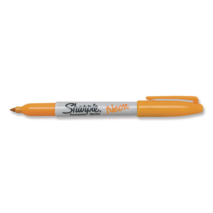 Neon Permanent Markers, Fine Bullet Tip, Neon Orange
