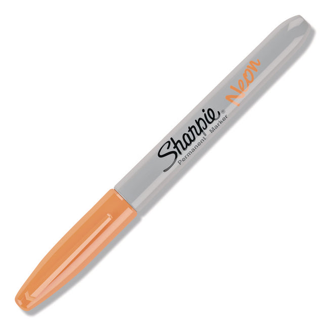 Neon Permanent Markers, Fine Bullet Tip, Neon Orange