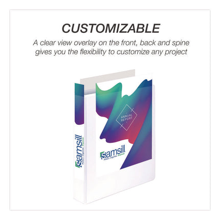 Durable D-Ring View Binders, 3 Rings, 1.5" Capacity, 11.5" x 8.5", White, 4/Pack