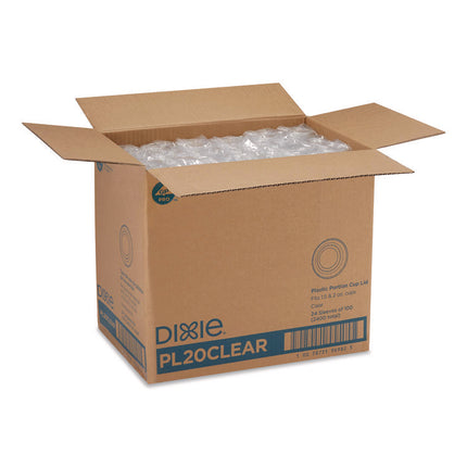 Plastic Portion Cup Lid, Fits 1.5 oz to 2 oz Cups, Clear, 100/Sleeve, 24 Sleeves/Carton