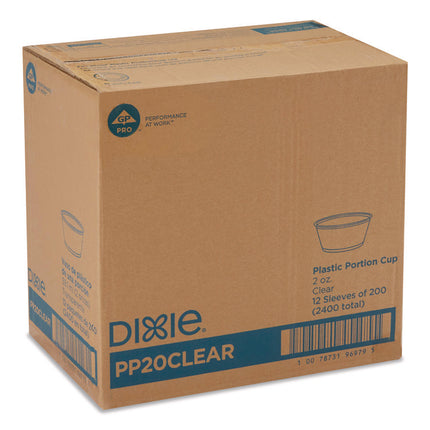 Plastic Souffle/Portion Cups, 2 oz, Clear, 200/Sleeve, 12 Sleeves/Carton