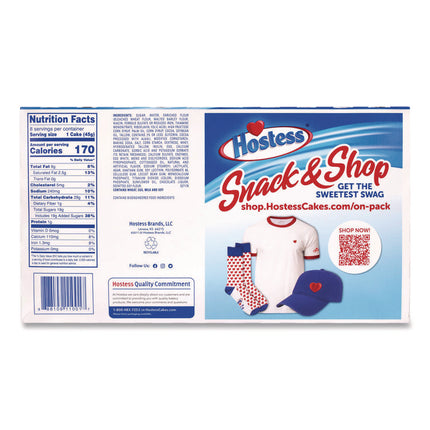 CupCakes, Chocolate, 1.59 oz Individually Wrapped, 8/Pack, 3 Packs/Carton