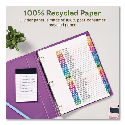 Customizable Table Of Contents Ready Index Dividers With Multicolor Tabs, 31-Tab, 1 To 31, 11 X 8.5, White, 1 Set