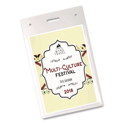 Secure Top Heavy-Duty Badge Holders, Vertical, 3w X 4h, Clear, 25/pack