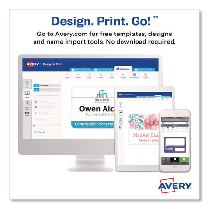 Necklace-Style Badge Holder W/laser/inkjet Insert, Top Load, 4 X 3, We, 50/box