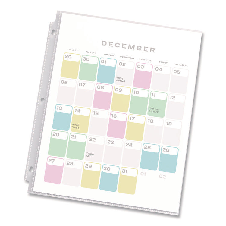 Top-Load Recycled Polypropylene Sheet Protector, Semi-Clear, 100/box