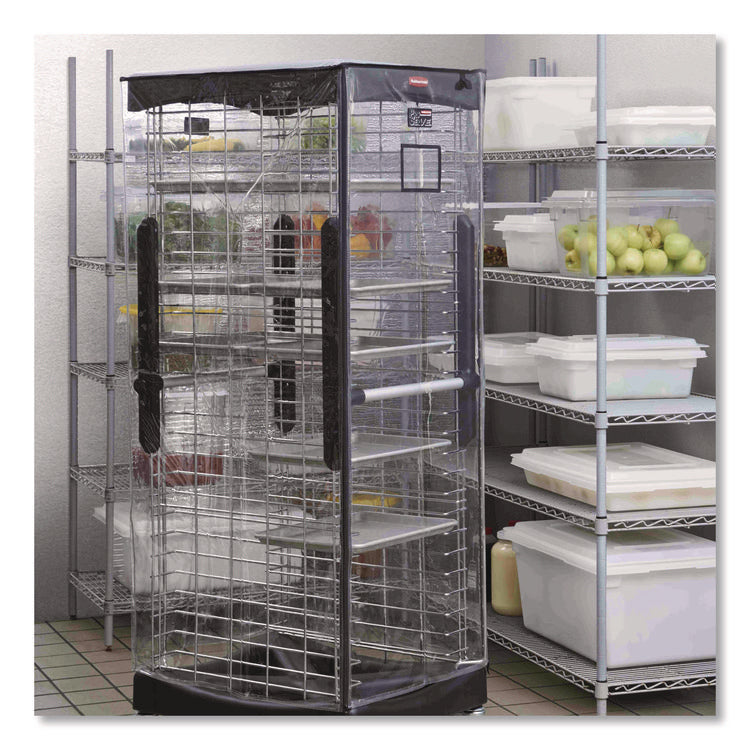 End Loader Rack for Food Boxes and Sheet Pans, 18 Rack, Plastic, 23.75" x 28.75" x 67.88", Black