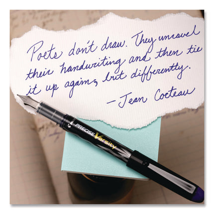 Varsity Fountain Pen, Medium 1 mm, Purple Ink, Clear/Black/Purple Barrel