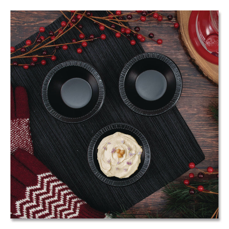 Quiet Classic Laminated Foam Dinnerware, Bowl, 5 oz, Black, 125/Sleeve, 8 Sleeves/Carton