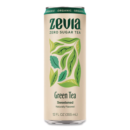 Zero Sugar Naturally Sweetened Green Tea, 12 oz Can, 12/Carton