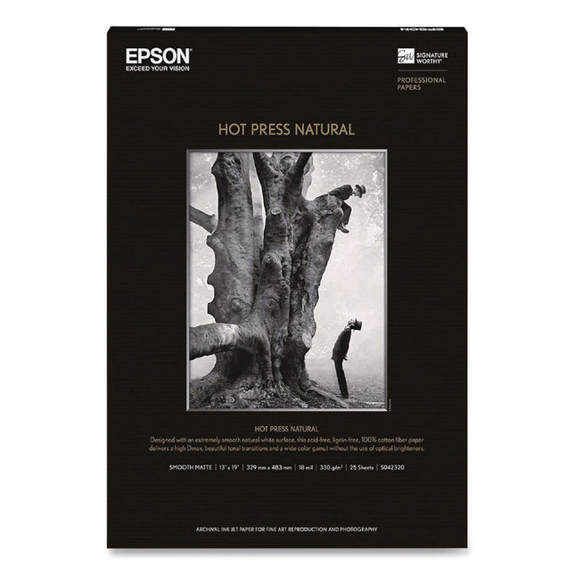 Hot Press Natural Fine Art Paper, 17 Mil, 13 X 19, Smooth Matte Natural, 25/pack