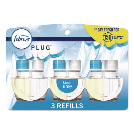 PLUG Air Freshener Refills, Linen and Sky, 2.63 oz, 3/Pack, 6 Packs/Carton