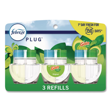 PLUG Air Freshener Refills, Gain Scent, 2.63 oz, 3/Pack, 6 Packs/Carton
