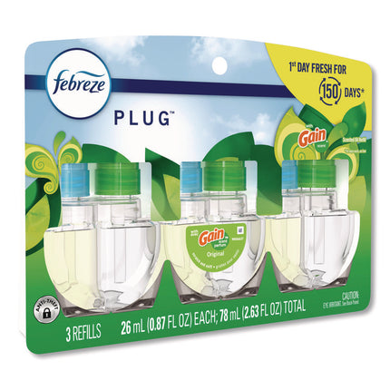 PLUG Air Freshener Refills, Gain Scent, 2.63 oz, 3/Pack, 6 Packs/Carton