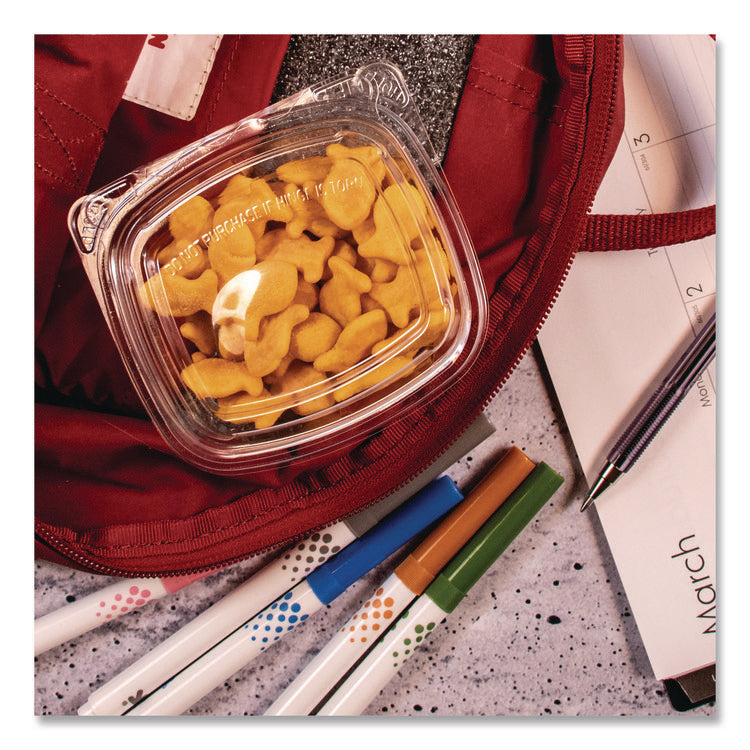 ClearPac SafeSeal Tamper-Resistant, Tamper-Evident Containers, 3.72 x 4.2 x 1.97, Clear, Plastic, 400/Carton