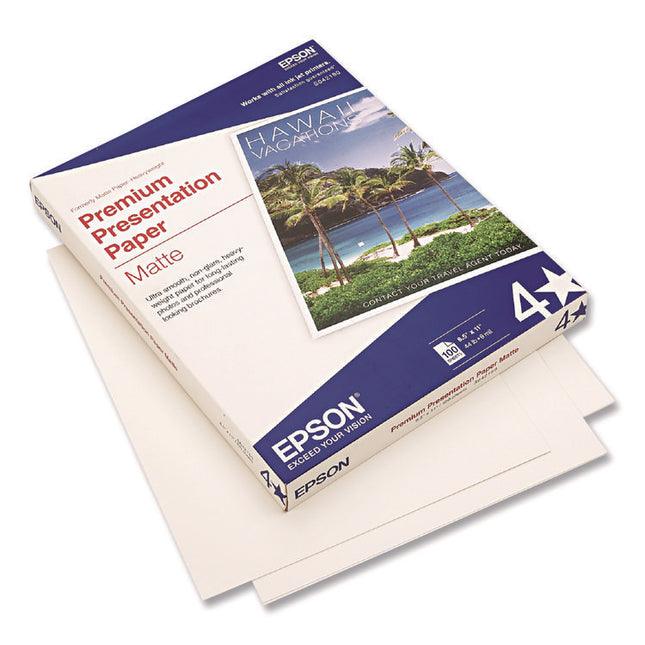 Premium Matte Presentation Paper, 9 Mil, 8.5 X 11, Matte Bright White, 100/pack