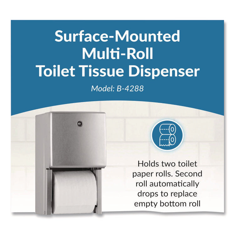 ConturaSeries Two-Roll Tissue Dispenser, 6.08 x 5.94 x 11, Stainless Steel