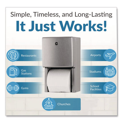 ConturaSeries Two-Roll Tissue Dispenser, 6.08 x 5.94 x 11, Stainless Steel