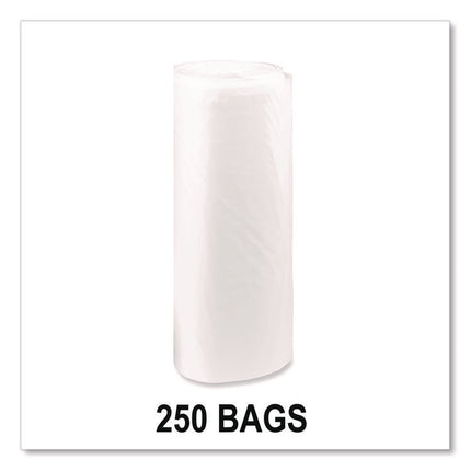 Eco Strong Plus Can Liners, 33 gal, 13 mic, 33" x 39", Natural, Perforated Roll, 250/Carton