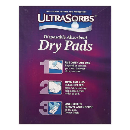 Ultrasorbs Disposable Dry Pads, 23" X 35", White, 7/box, 6/carton