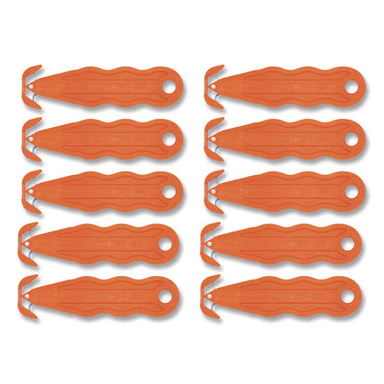 Kurve Blade Plus Safety Cutter, 5.75" Plastic Handle, Orange, 10/Box