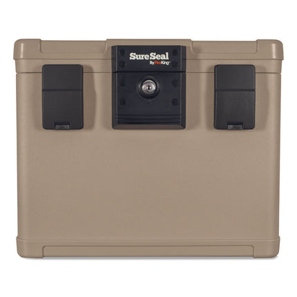 Fire And Waterproof Chest, 0.6 Cu Ft, 16w X 12.5d X 13h, Taupe