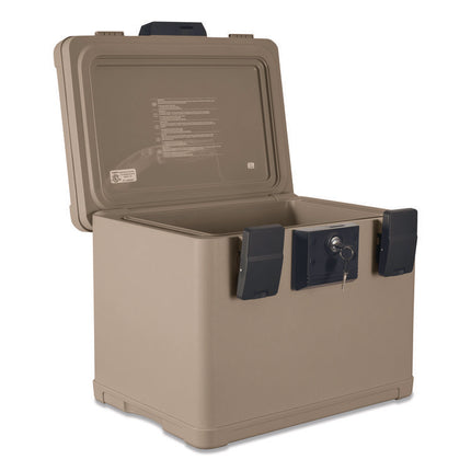 Fire And Waterproof Chest, 0.6 Cu Ft, 16w X 12.5d X 13h, Taupe