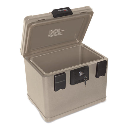 Fire And Waterproof Chest, 0.6 Cu Ft, 16w X 12.5d X 13h, Taupe