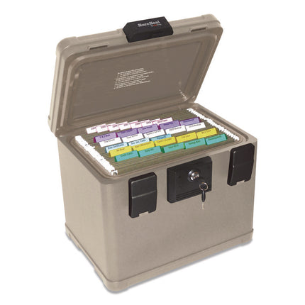 Fire And Waterproof Chest, 0.6 Cu Ft, 16w X 12.5d X 13h, Taupe