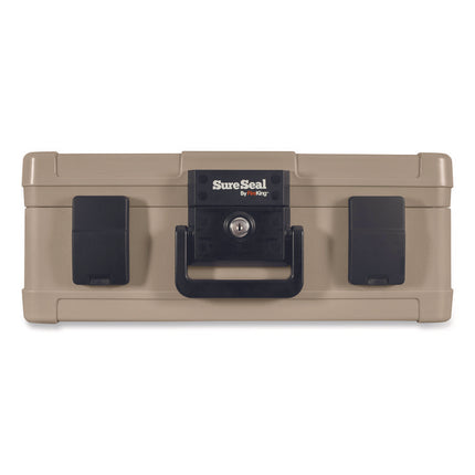 Fire And Waterproof Chest, 0.38 Cu Ft, 19.9w X 17d X 7.3h, Taupe