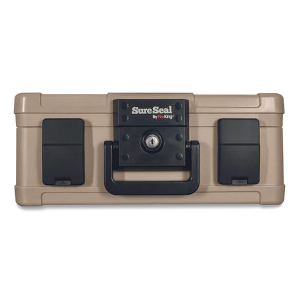 Fire And Waterproof Chest, 0.27 Cu Ft, 15.9w X 12.4d X 6.5h, Taupe