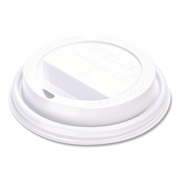 Traveler Cappuccino Style Dome Lid, Fits 10 oz to 24 oz Hot Cups, White, 95 Lids/Sleeve, 10 Sleeves/Carton