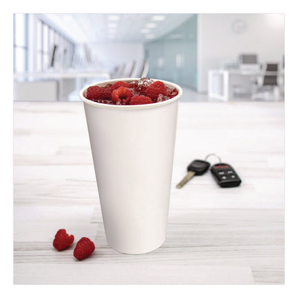 Double Sided Poly (DSP) Paper Cold Cups, 28 oz to 32 oz, White, 40 Cups/Sleeve, 12 Sleeves/Carton